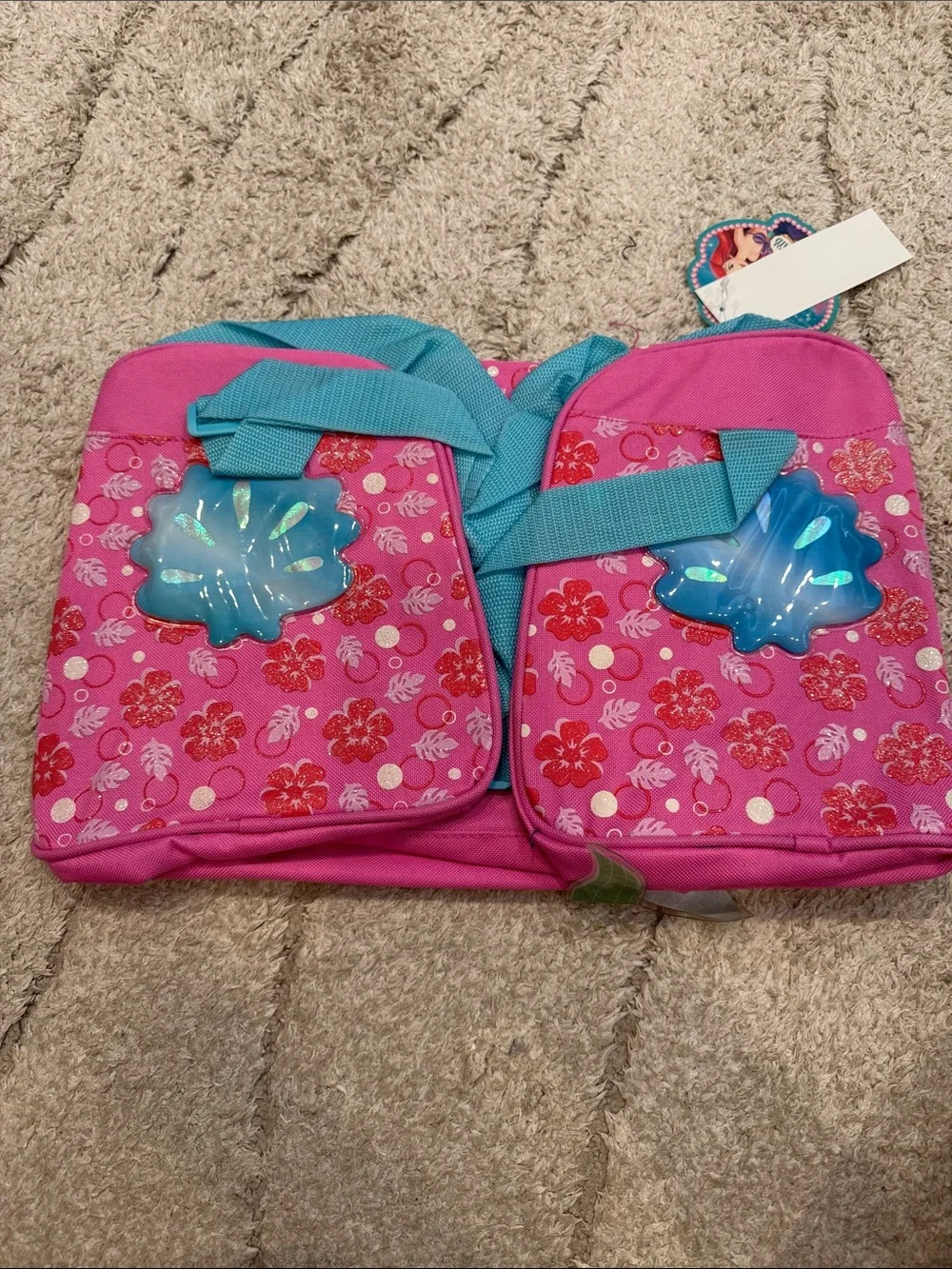 Disney Pink Ariel Floral Kids duffel bag